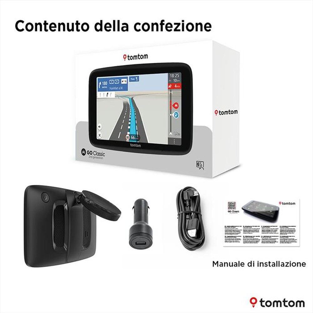 "TOM TOM - GO CLASSIC 6\" DI 2A GENERAZIONE-Nero"