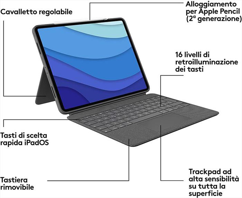 "LOGITECH - Combo Touch-Grigio"